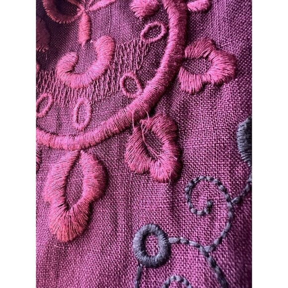 Top Shop Dress Embroidered SZ 12 Peter Pan Collar Twee Academia Wednesday Adams - Picture 13 of 14